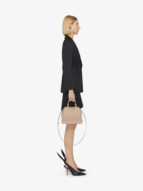 Givenchy Mini Antigona Cube Bag In Pearly Leather