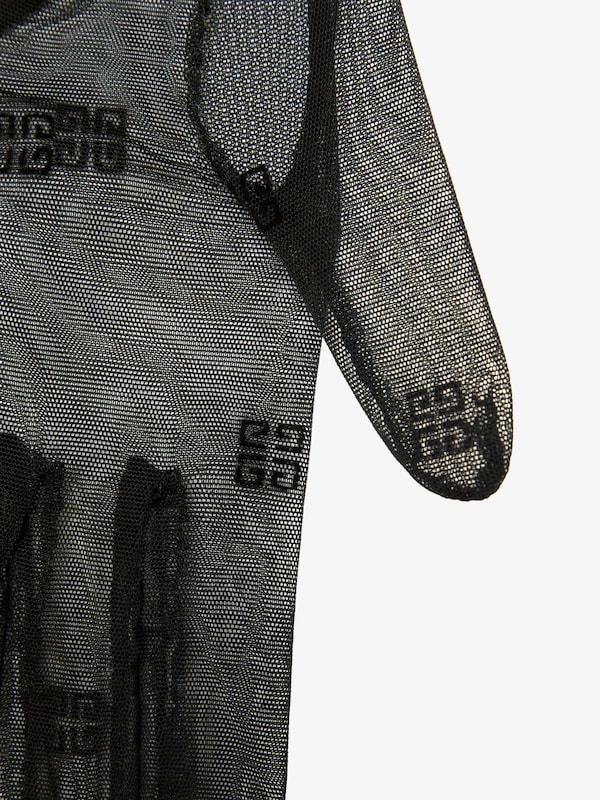 Givenchy Mini Asymmetrical Gloves In 4G Tulle