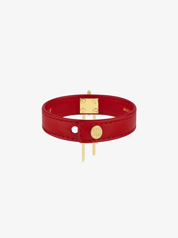 Givenchy Mini Lock Bracelet In Metal And Leather