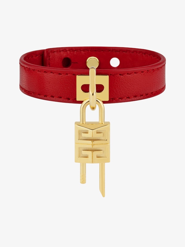Givenchy Mini Lock Bracelet In Metal And Leather