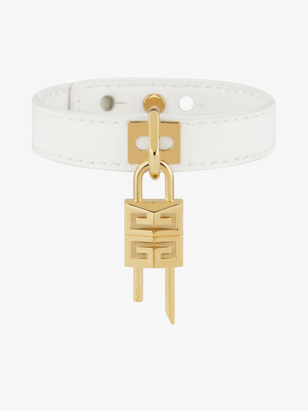 Givenchy Mini Lock Bracelet In Metal And Leather