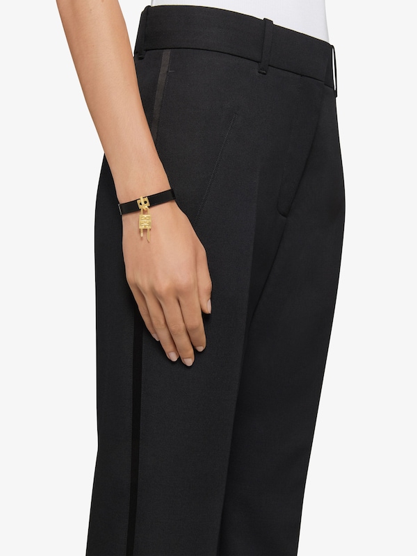 Givenchy Mini Lock Bracelet In Metal And Leather