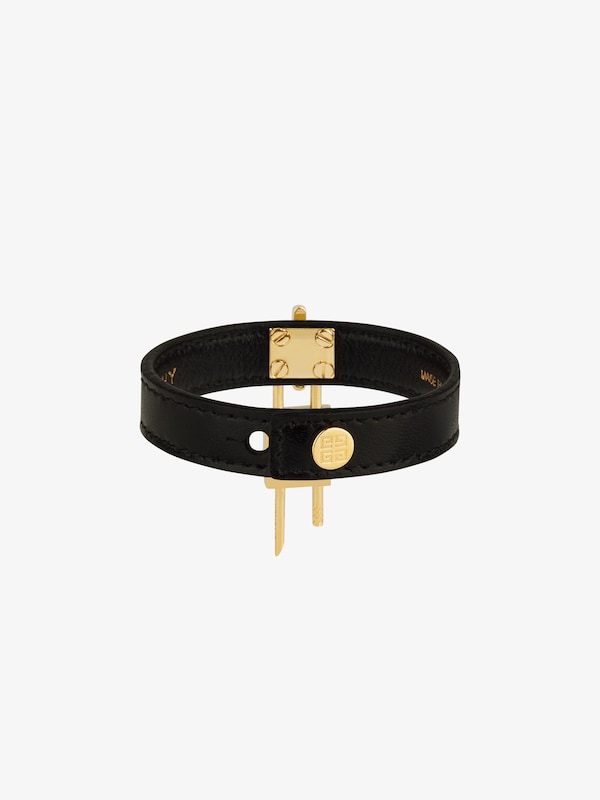 Givenchy Mini Lock Bracelet In Metal And Leather