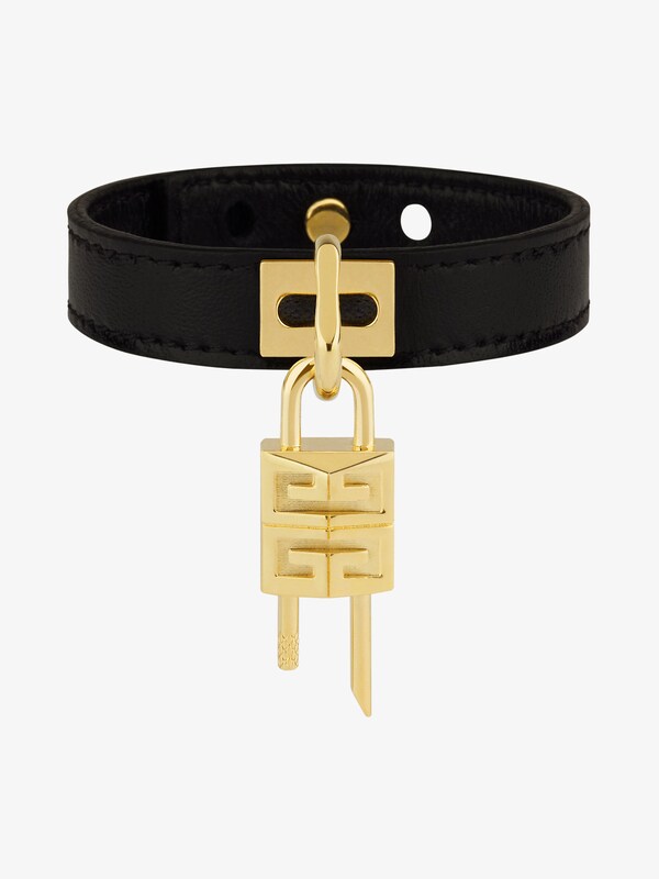 Givenchy Mini Lock Bracelet In Metal And Leather