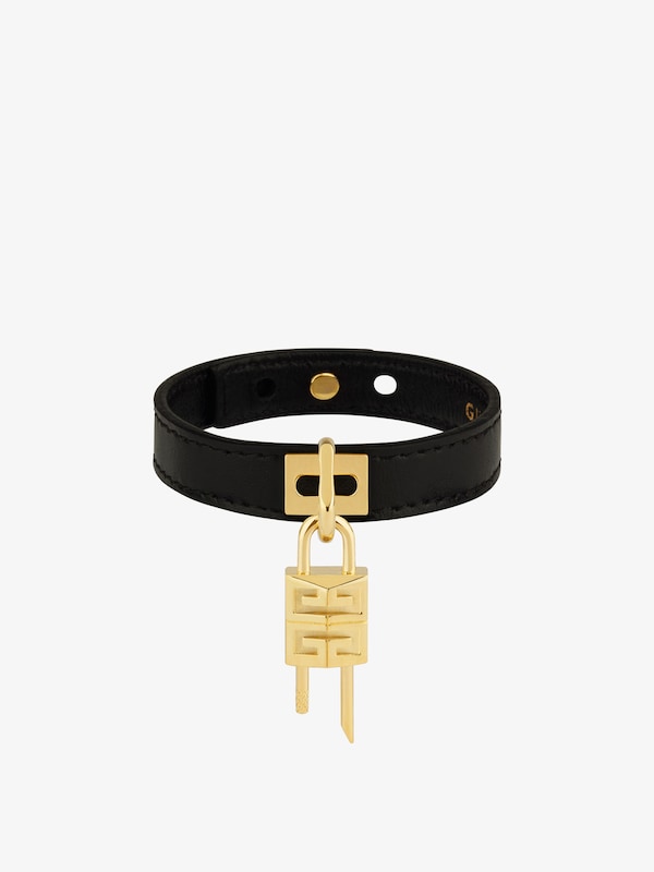 Givenchy Mini Lock bracelet in metal and leather