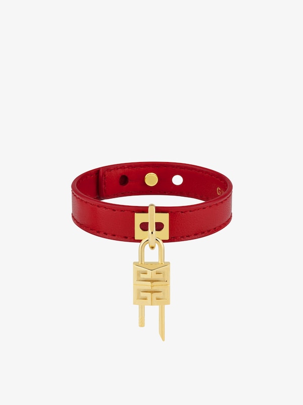 Givenchy Mini Lock bracelet in metal and leather