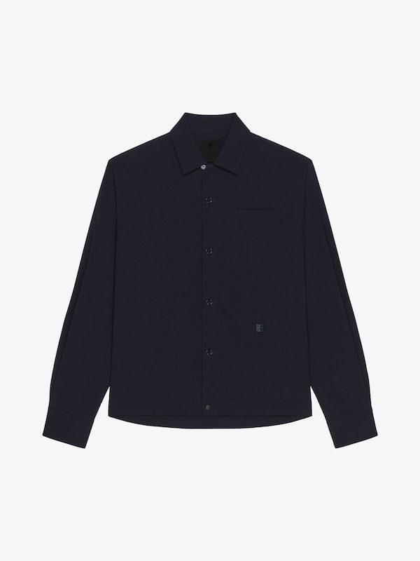 Givenchy Overshirt In Wool Poplin With 4G Detail