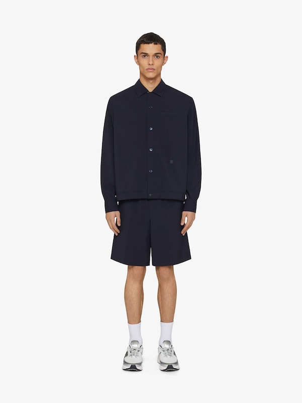 Givenchy Overshirt in wool poplin with 4G detail