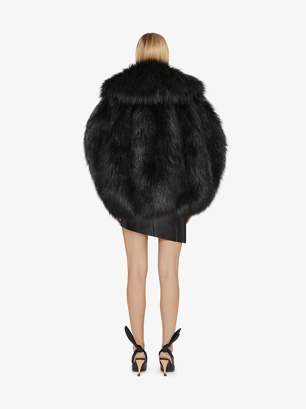 Givenchy Oversized Cape In Faux Fur
