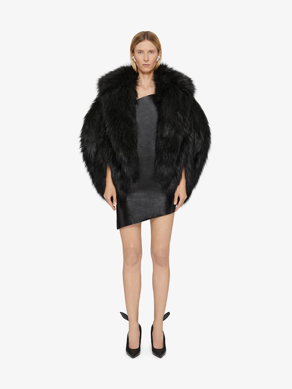 Givenchy Oversized Cape In Faux Fur