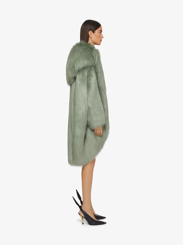 Givenchy Oversized Coat In Faux Fur