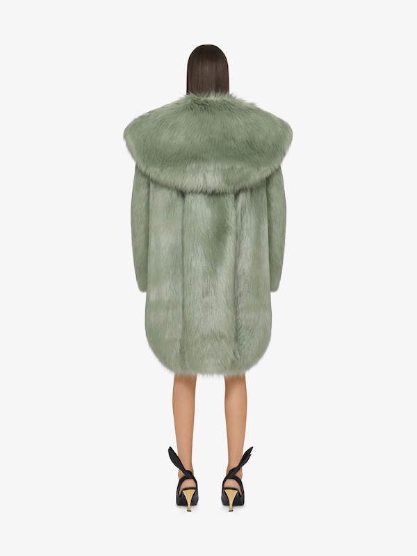 Givenchy Oversized Coat In Faux Fur
