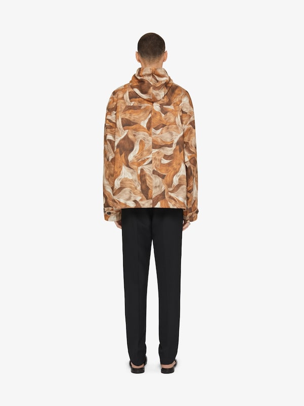 Givenchy Parka In Linen With Camo Cats Print
