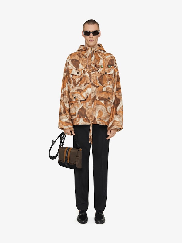 Givenchy Parka in linen with camo cats print