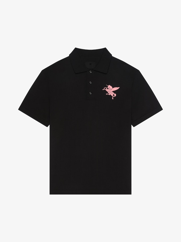 Givenchy Polo In Knit With Unicorn Embroidery