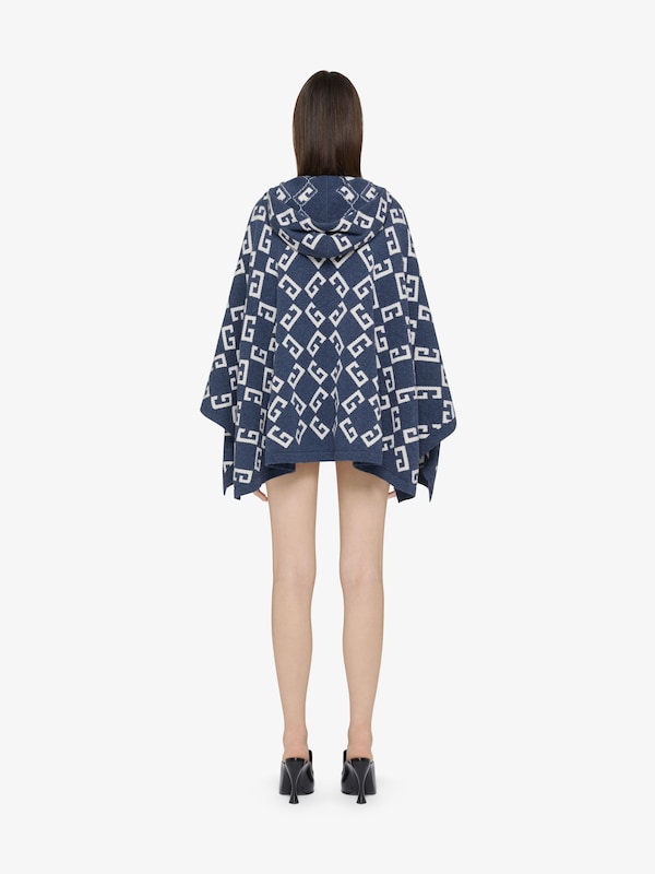 Givenchy Poncho In Monogram 72 Jacquard With Laces