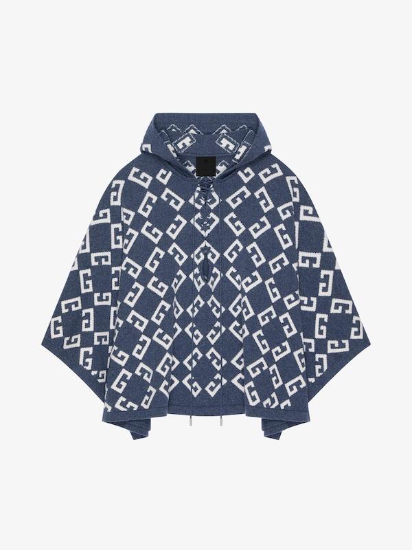 Givenchy Poncho In Monogram 72 Jacquard With Laces