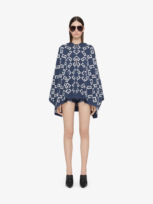 Givenchy Poncho in monogram 72 jacquard with laces