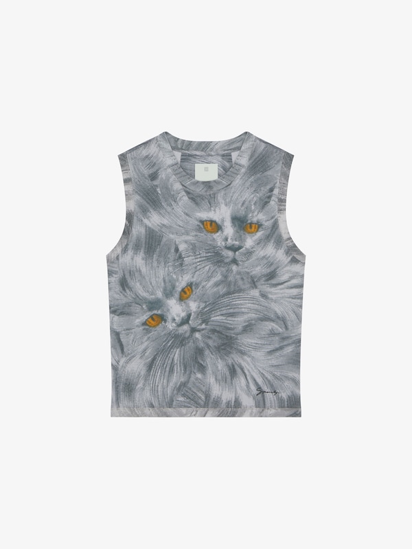 Givenchy Printed Cat Tank Top In Cotton