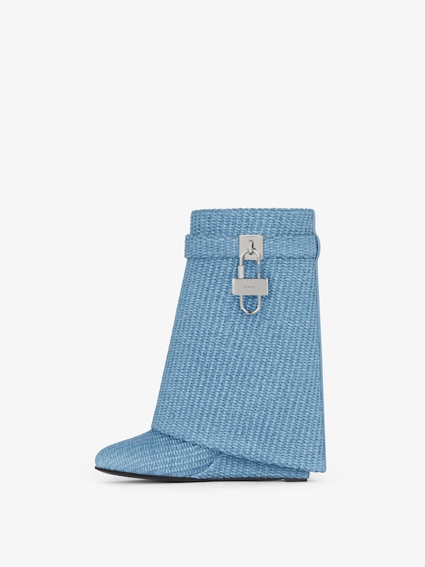 Givenchy Shark Lock Ankle Boots In Raffia