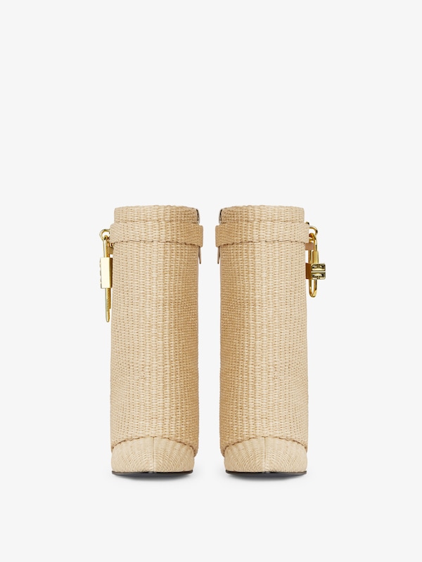 Givenchy Shark Lock Ankle Boots In Raffia