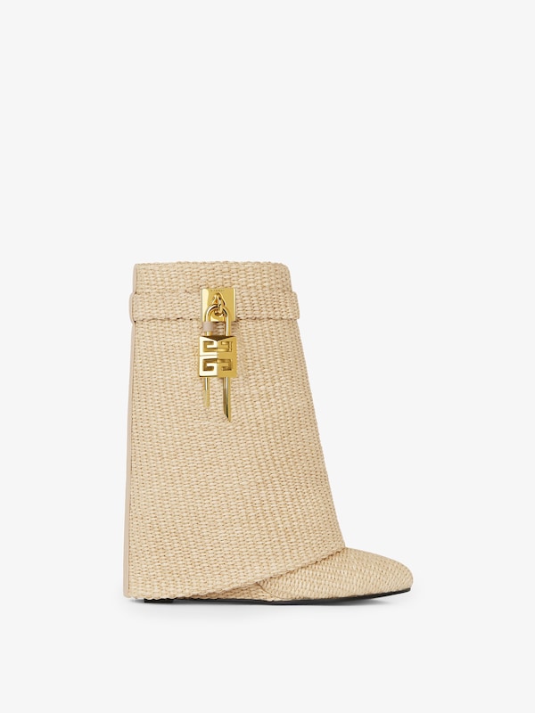 Givenchy Shark Lock Ankle Boots In Raffia