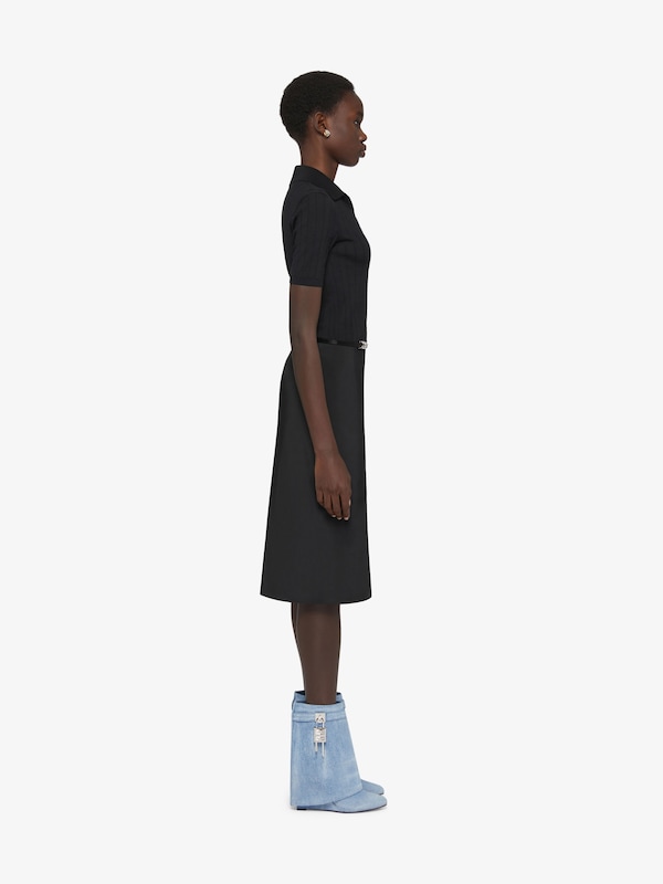 Givenchy Shark Lock Ankle Boots In Washed Denim