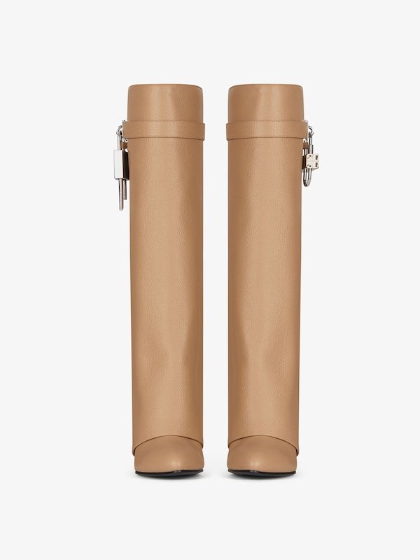 Givenchy Shark Lock Boots In Grained Leather