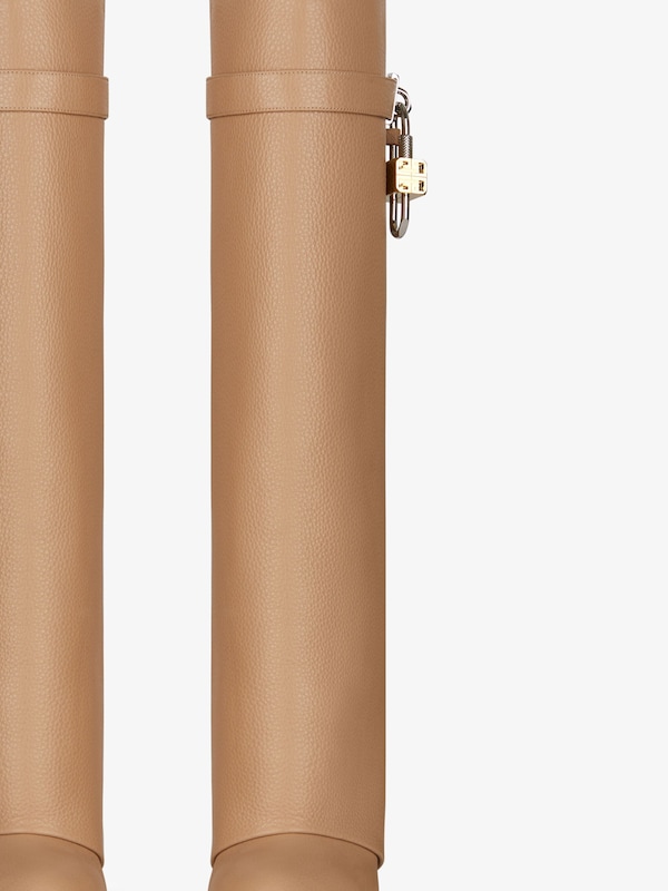 Givenchy Shark Lock Boots In Grained Leather