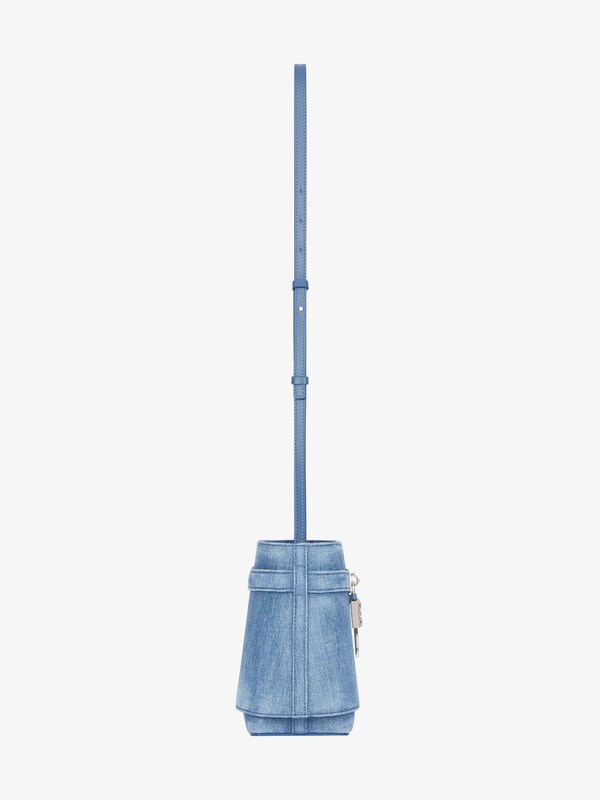 Givenchy Shark Lock Bucket Bag In Washed Denim