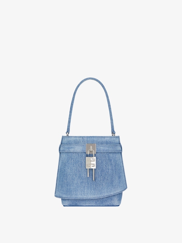 Givenchy Shark Lock bucket bag in washed denim