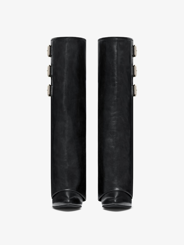 Givenchy Shark Lock Buckles Boots In Leather