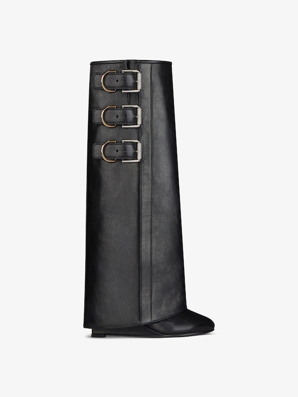 Givenchy Shark Lock Buckles Boots In Leather
