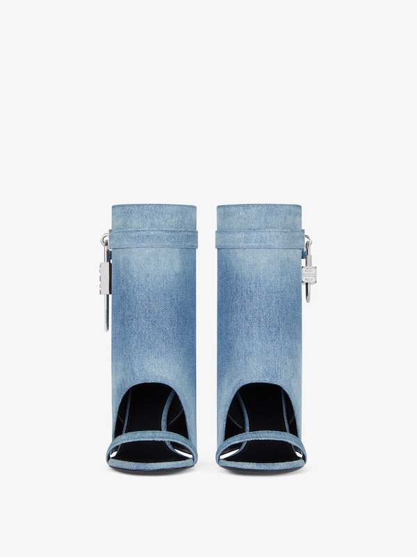 Givenchy Shark Lock Sandals In Gradient Denim