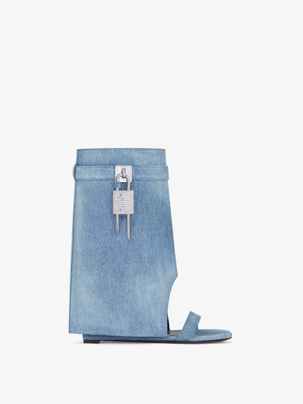 Givenchy Shark Lock Sandals In Gradient Denim
