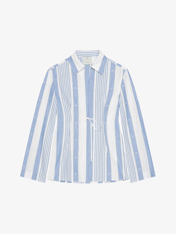 Givenchy Shirt In Cotton And Linen With 4G Stripes