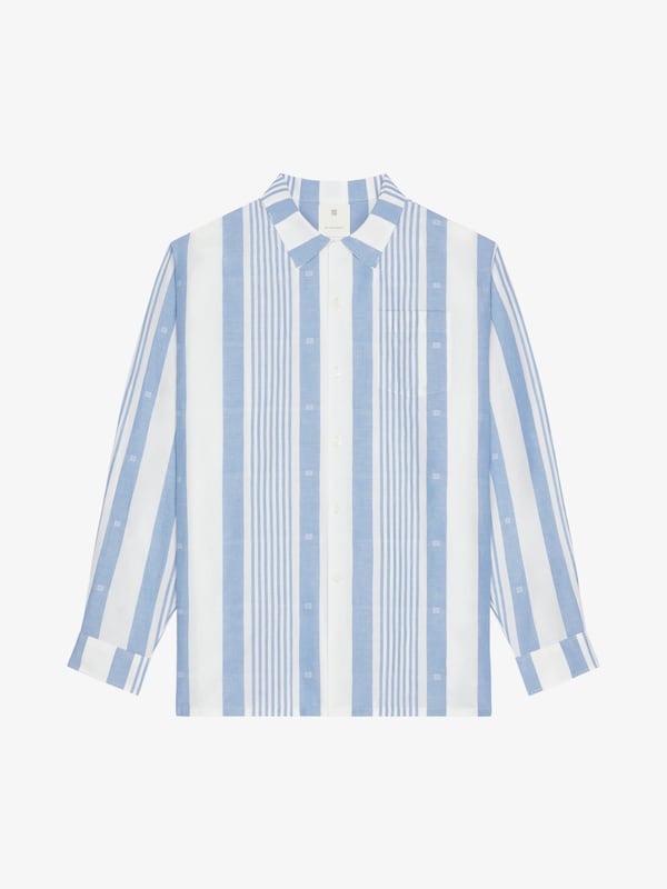 Givenchy Shirt In Linen With 4G Stripes