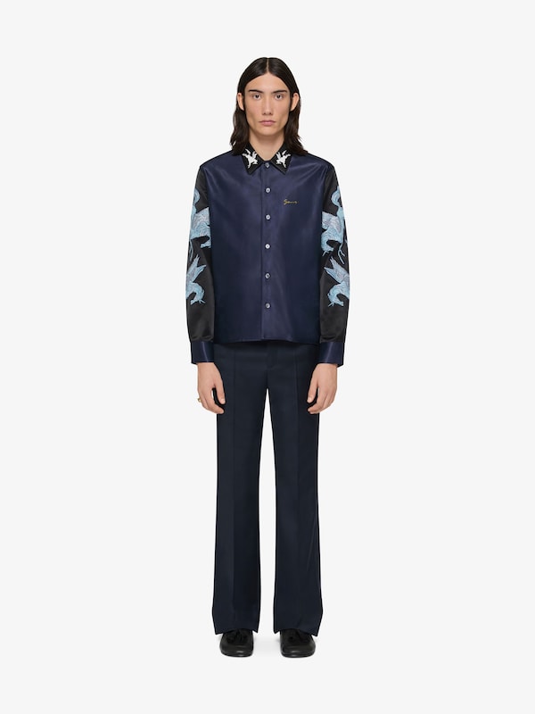 Givenchy Shirt in satin with unicorns embroidery