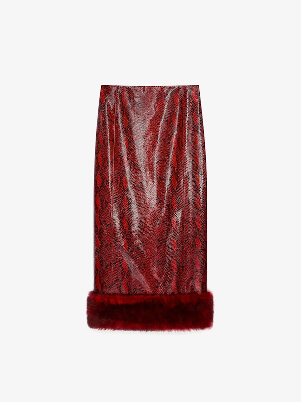 Givenchy Skirt In Python Print Leather And Fur