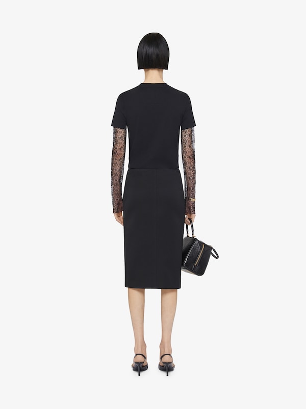 Givenchy Skirt In Wool With 4G Liquid Detail