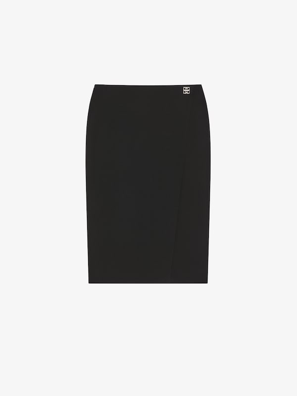 Givenchy Skirt In Wool With 4G Liquid Detail