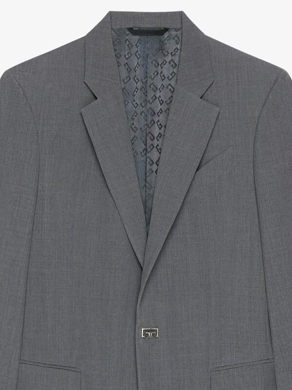 Givenchy Slim Fit Jacket In Wool With 2G Clip