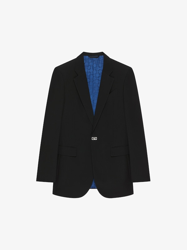 Givenchy Slim Fit Jacket In Wool With 2G Clip