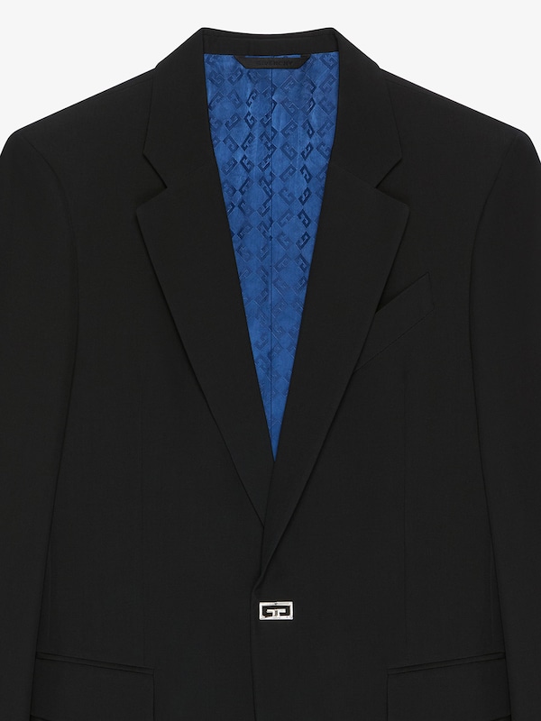 Givenchy Slim Fit Jacket In Wool With 2G Clip
