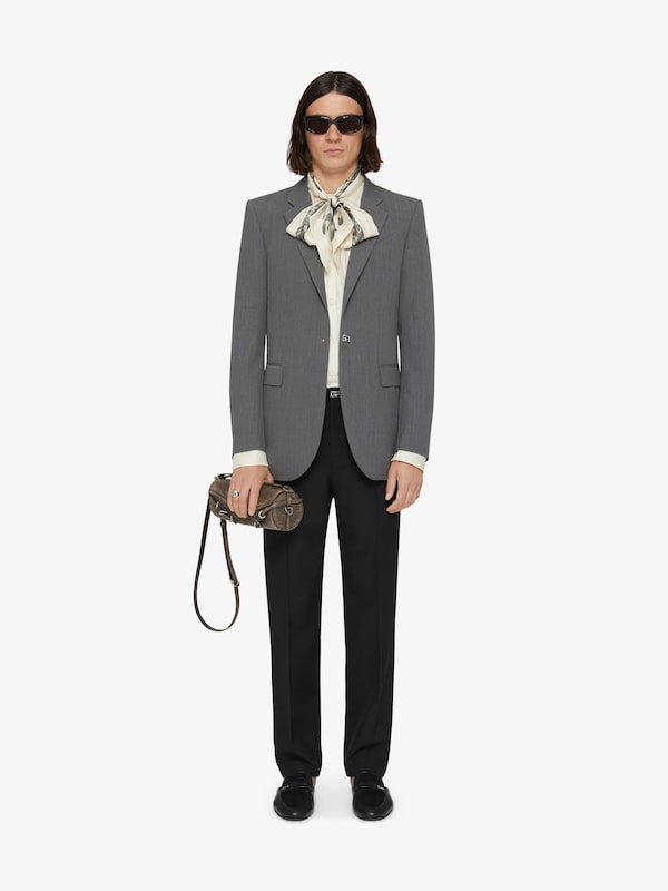 Givenchy Slim Fit Jacket In Wool With 2G Clip