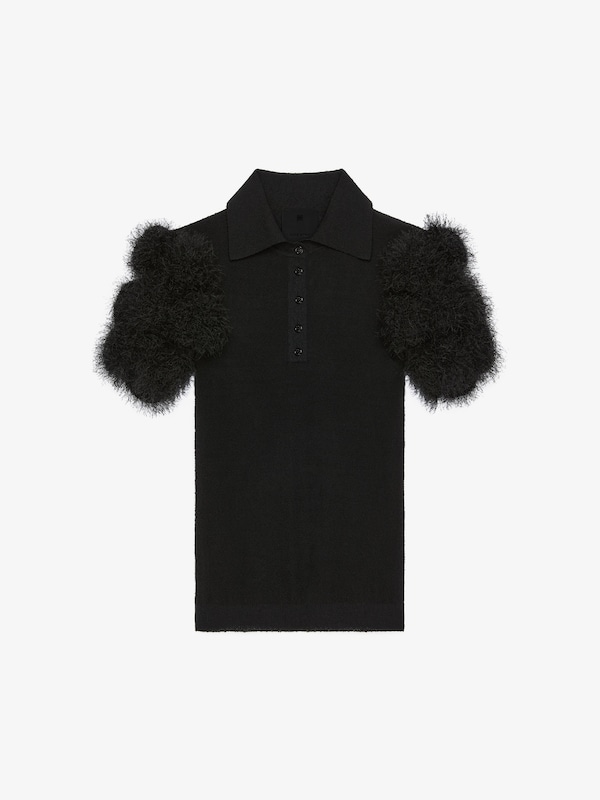 Givenchy Slim Fit Polo In Knit With Pompoms
