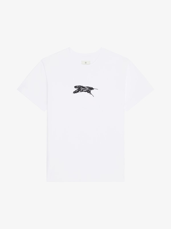Givenchy T-shirt In Cotton GIVENCHY Feathers