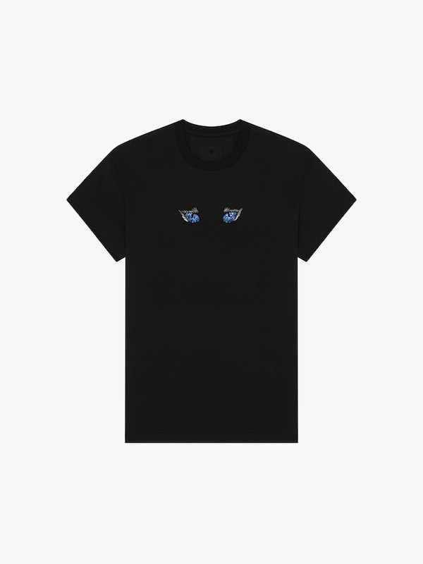 Givenchy T-shirt In Cotton With Cat Eye Embroidery