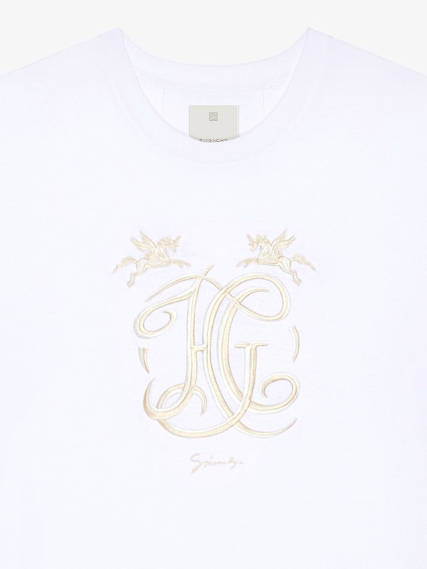 Givenchy T-shirt In Cotton With HG Embroidery