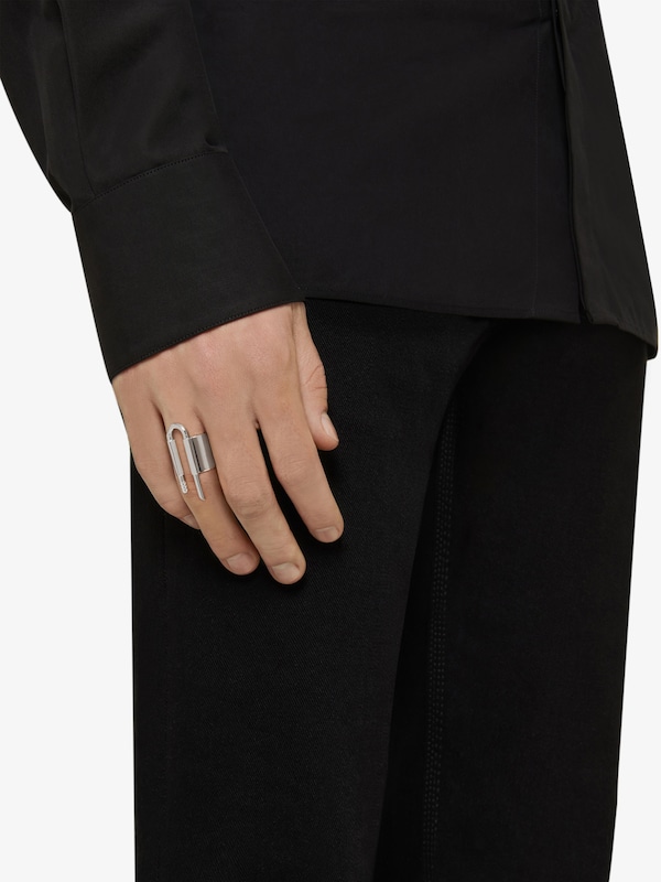 Givenchy U Lock Ring In Metal